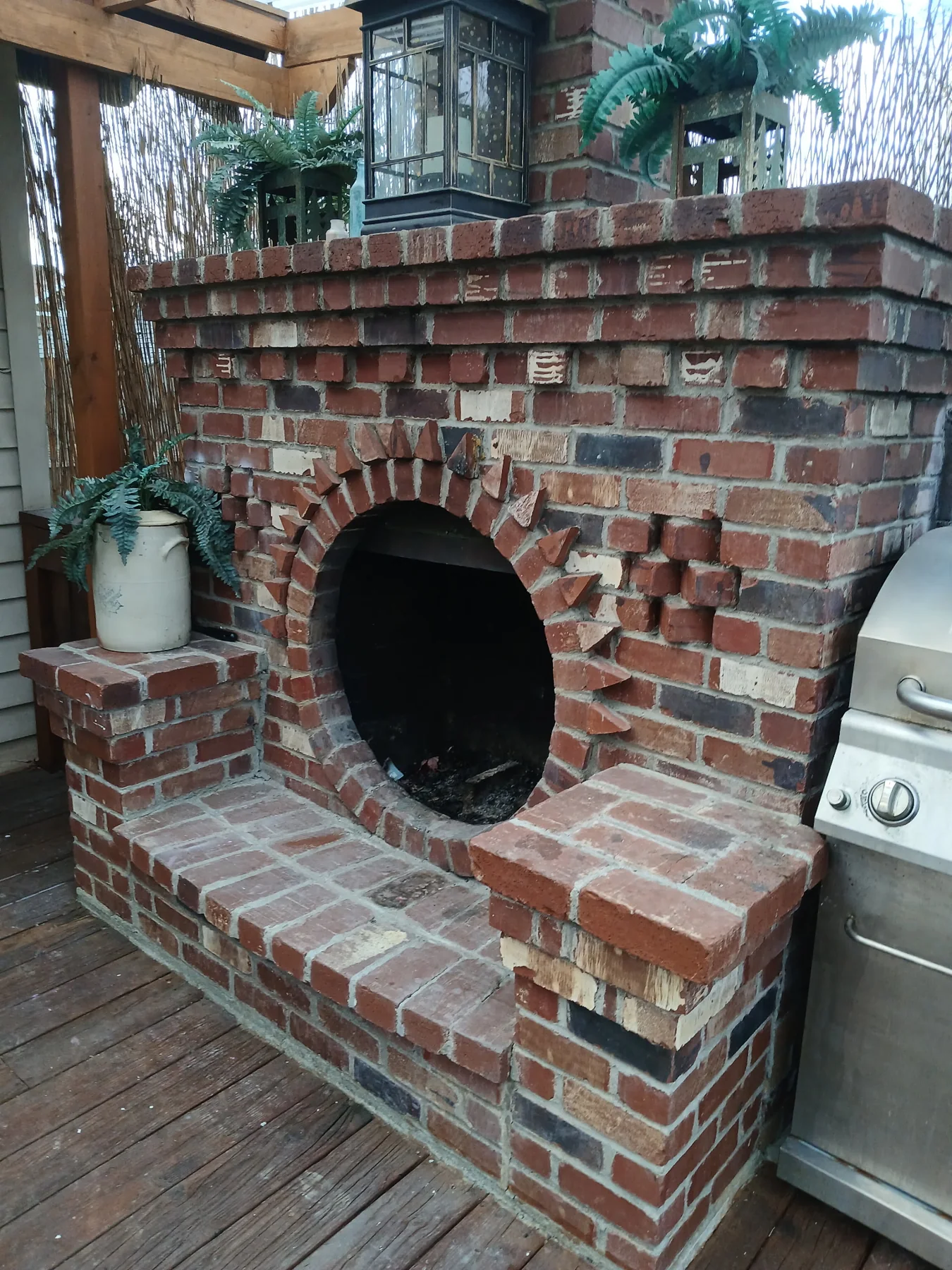 Custom Brick Outdoor Fireplace